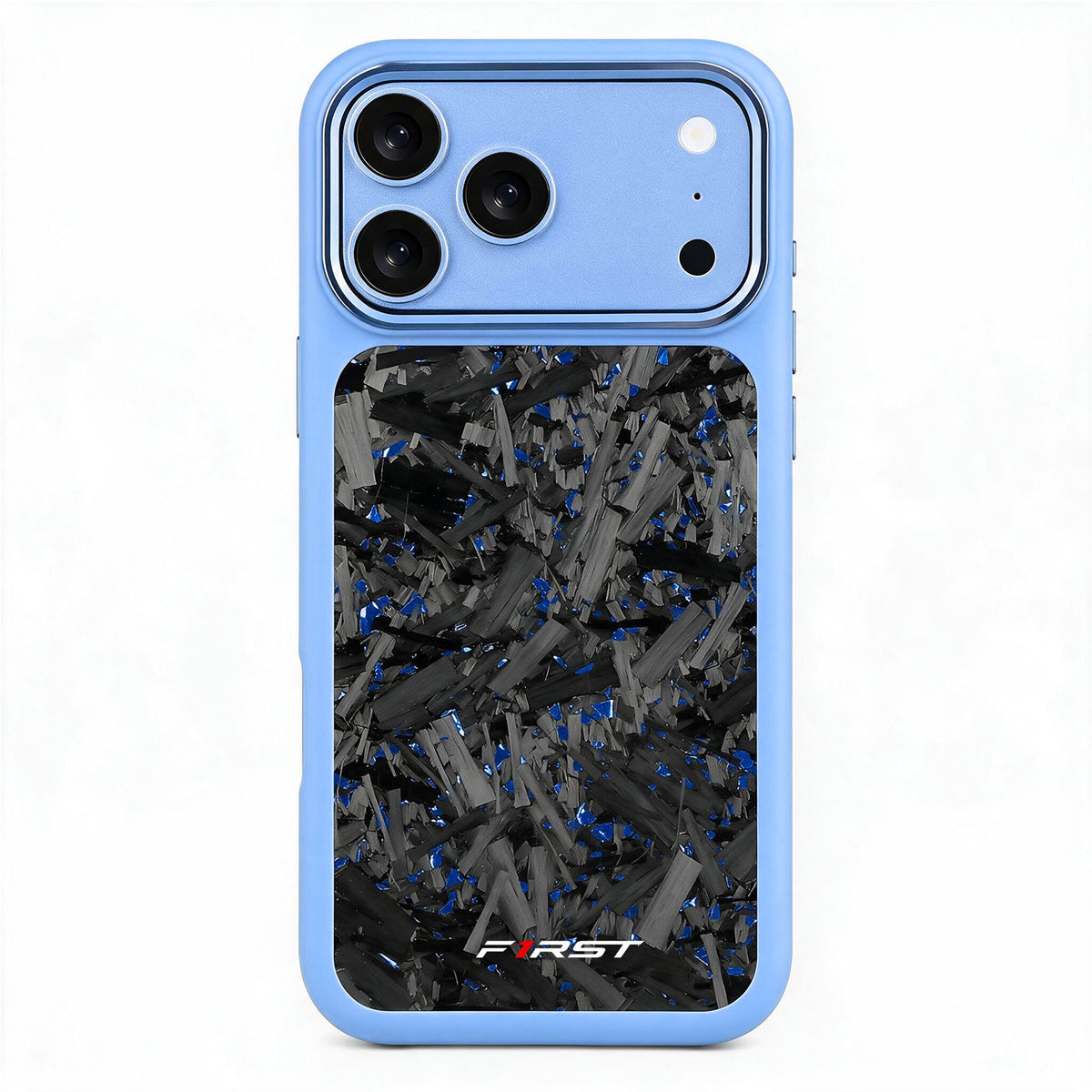 Forged Carbon Blue Flakes – Glacier Blue iPhone Case