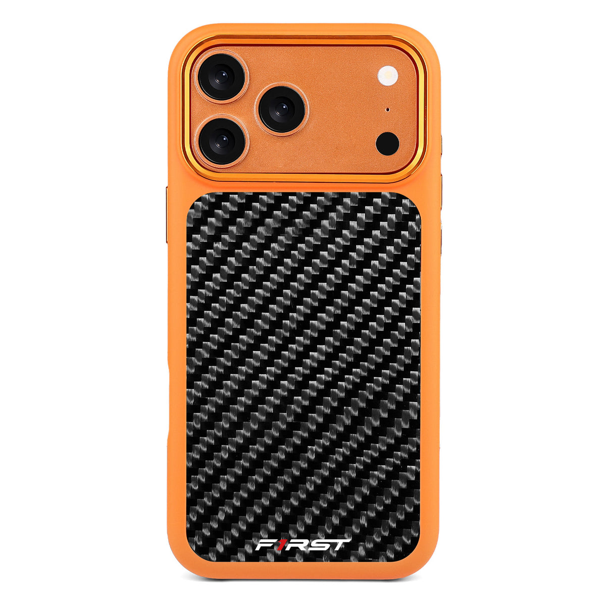Woven Carbon Black – Orange iPhone Case