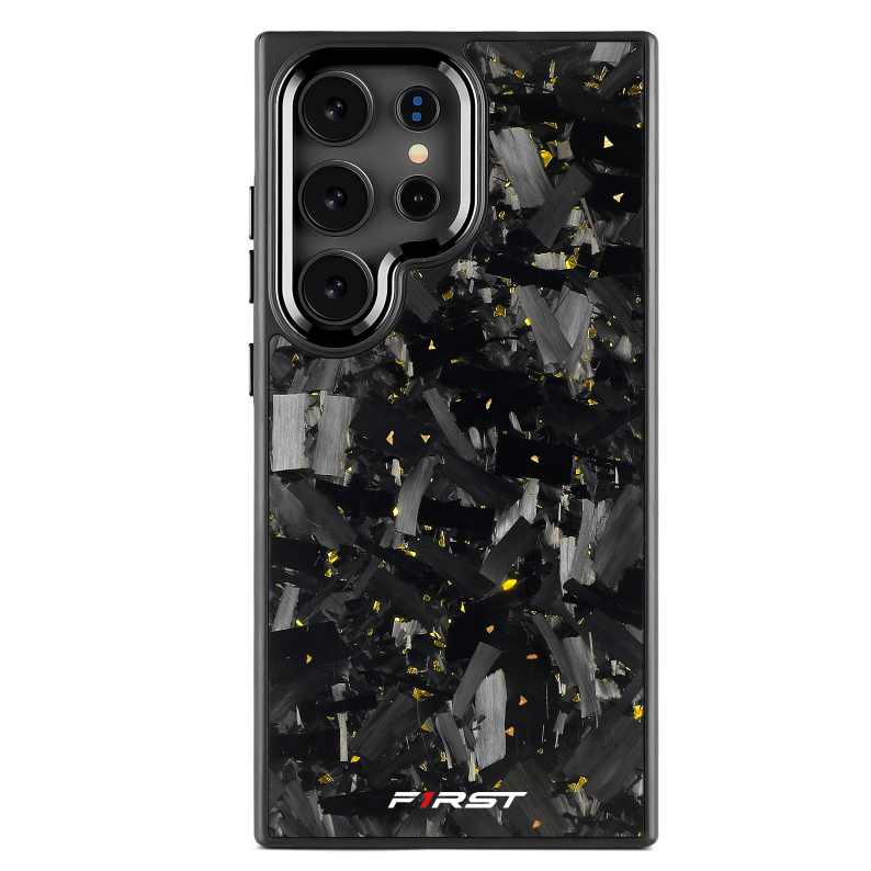 Gold Flake Forged Carbon Samsung case