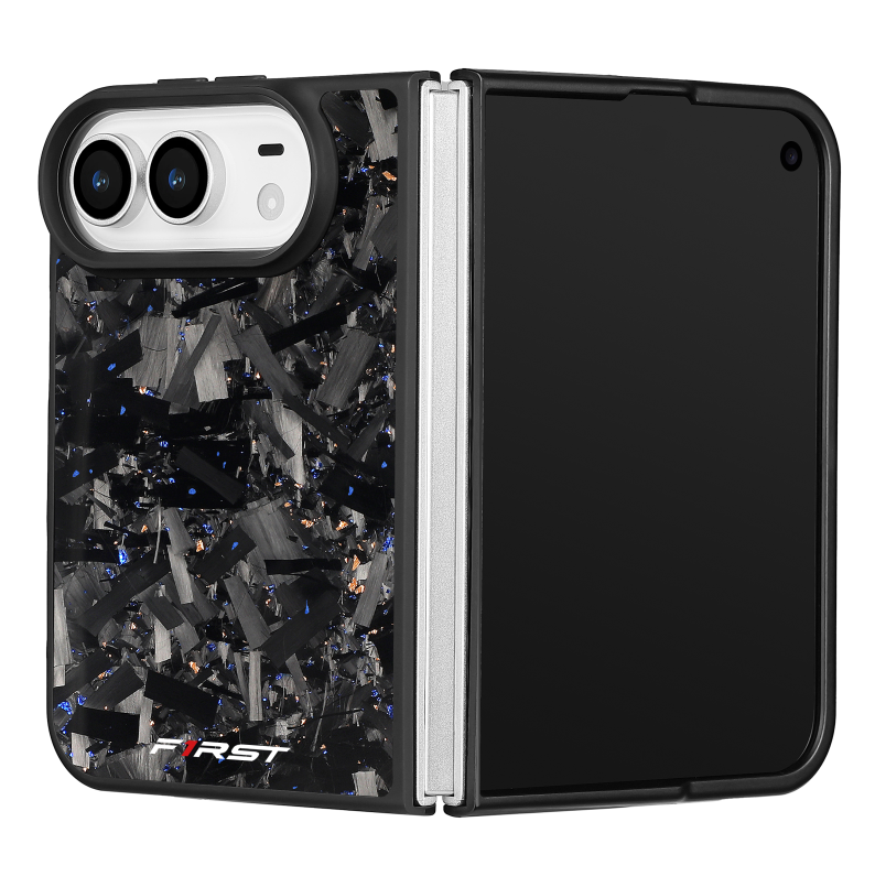 Gold & Blue Forged Carbon iPhone Duo case