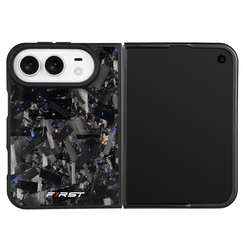 Gold & Blue Forged Carbon iPhone Duo case