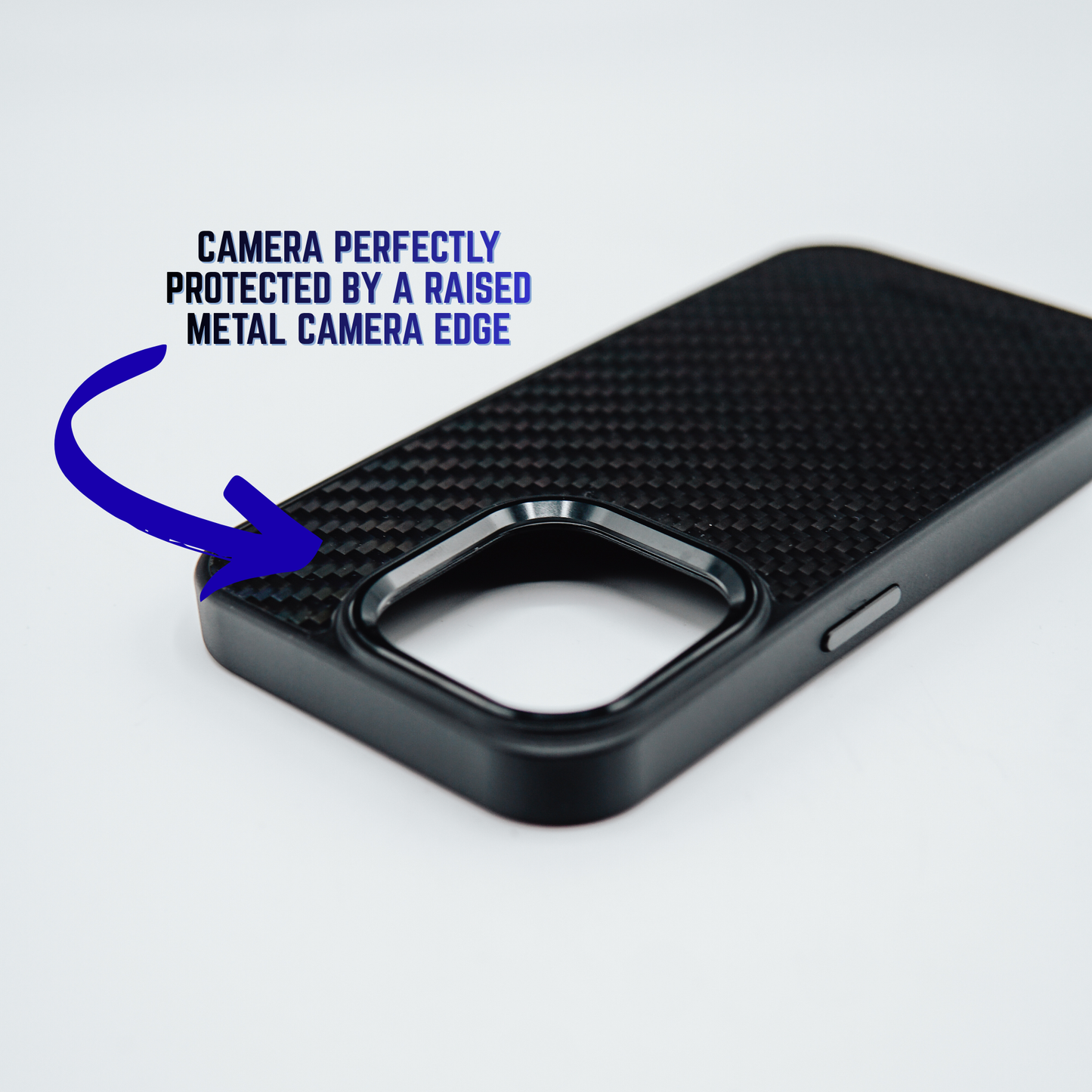 iPhone case forged carbon / gold & blue flakes