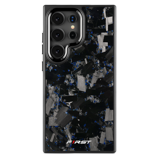 Blue Flake Forged Carbon Samsung case