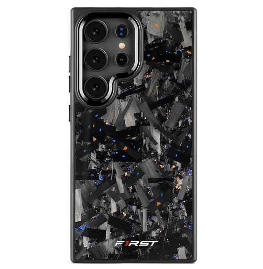 Gold & Blue Flake Forged Carbon Samsung case