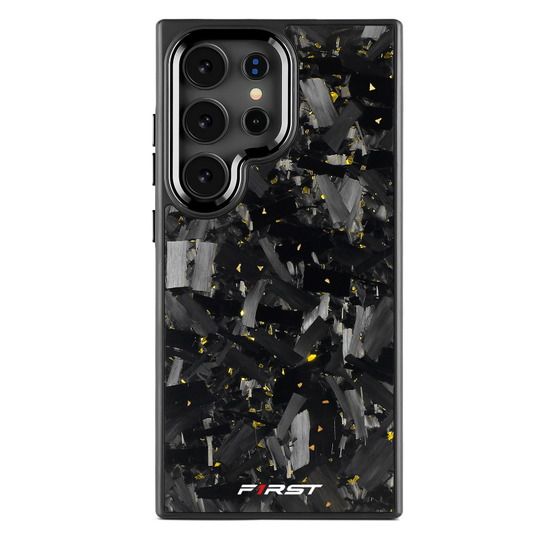Gold Flake Forged Carbon Samsung case