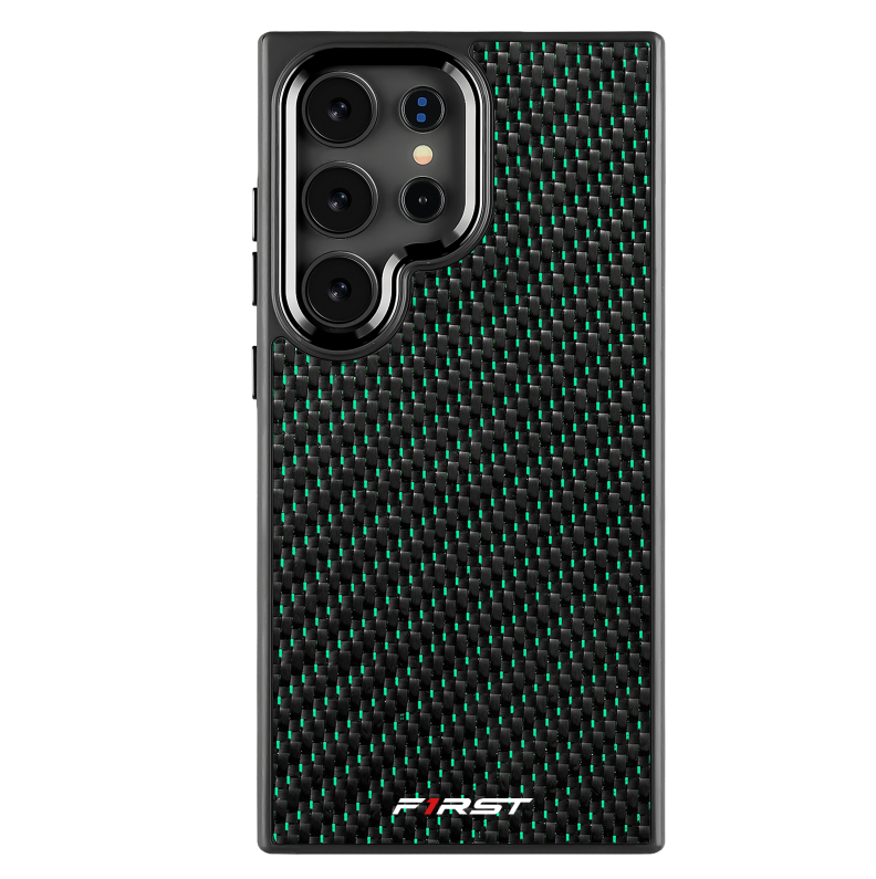 Green Woven Carbon Samsung case