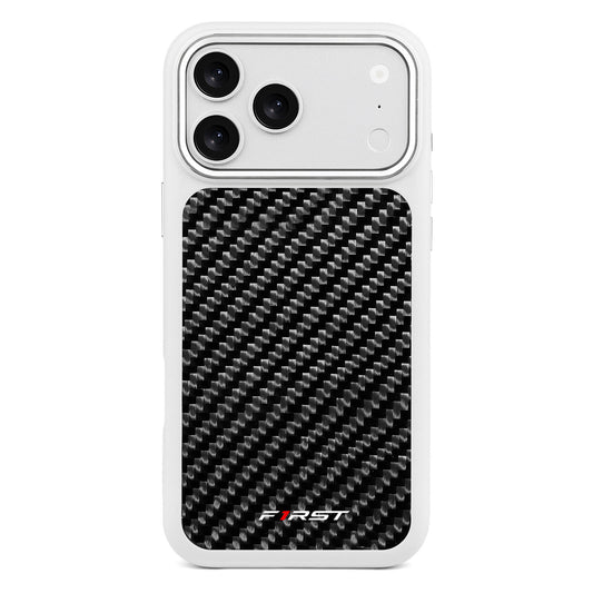 Woven Carbon Black – Silver iPhone Case