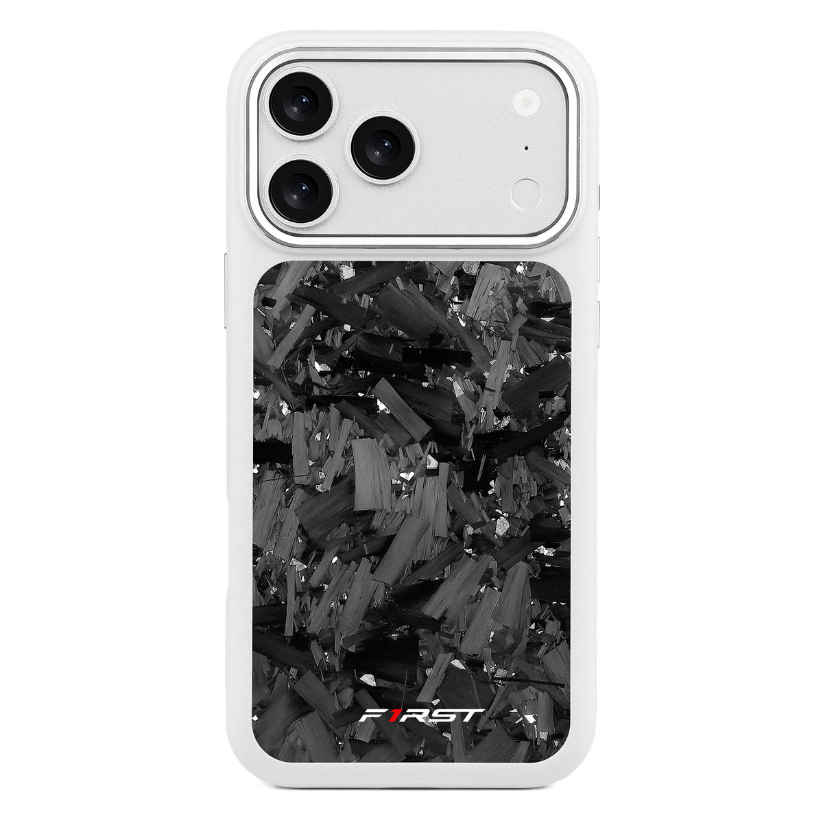 Forged Carbon Silver Flakes – Silver iPhone Case